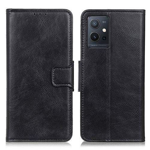 Leather Case Stands Flip Cover Holder M09L for Vivo Y55 5G Black