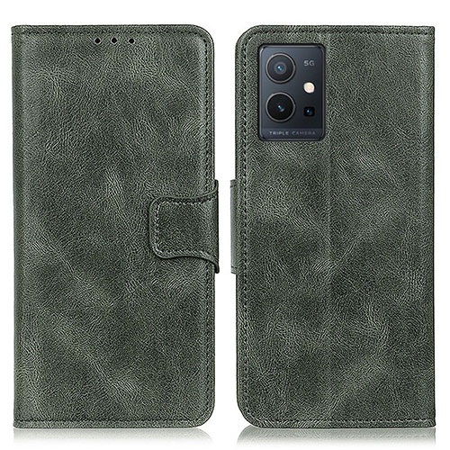 Leather Case Stands Flip Cover Holder M09L for Vivo Y55 5G Green