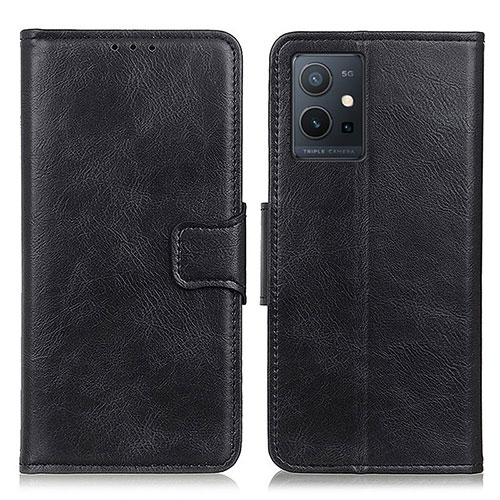 Leather Case Stands Flip Cover Holder M09L for Vivo Y55s 5G Black