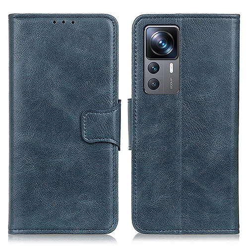 Leather Case Stands Flip Cover Holder M09L for Xiaomi Mi 12T Pro 5G Blue