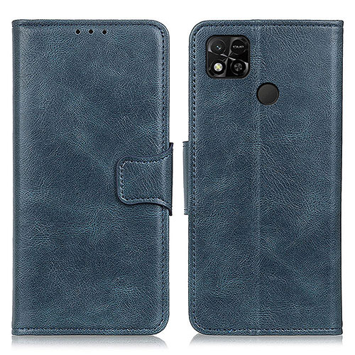 Leather Case Stands Flip Cover Holder M09L for Xiaomi POCO C3 Blue