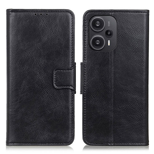 Leather Case Stands Flip Cover Holder M09L for Xiaomi Poco F5 5G Black