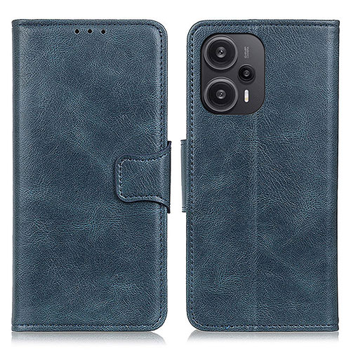 Leather Case Stands Flip Cover Holder M09L for Xiaomi Poco F5 5G Blue