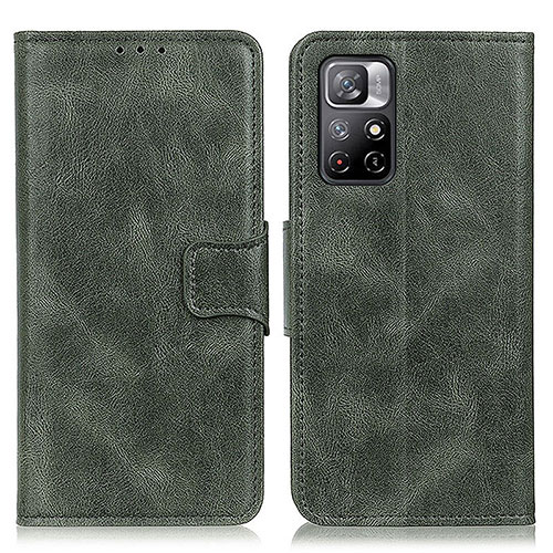 Leather Case Stands Flip Cover Holder M09L for Xiaomi Poco M4 Pro 5G Green