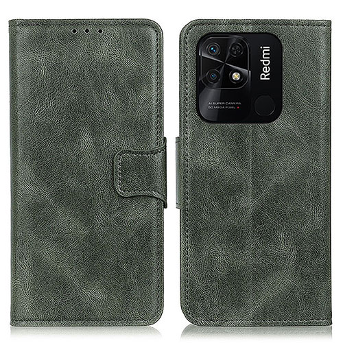 Leather Case Stands Flip Cover Holder M09L for Xiaomi Redmi 10 Power Green