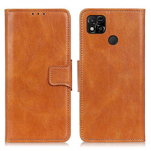 Leather Case Stands Flip Cover Holder M09L for Xiaomi Redmi 9 India Brown