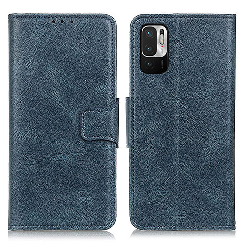 Leather Case Stands Flip Cover Holder M09L for Xiaomi Redmi Note 10 JE 5G Blue