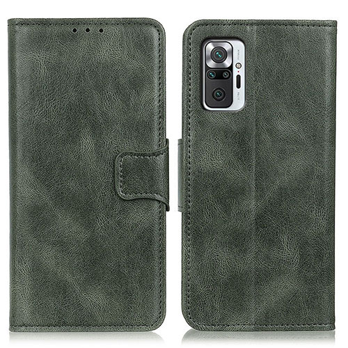 Leather Case Stands Flip Cover Holder M09L for Xiaomi Redmi Note 10 Pro 4G Green