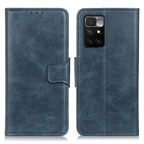 Leather Case Stands Flip Cover Holder M09L for Xiaomi Redmi Note 11 4G (2021) Blue