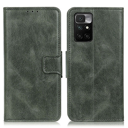 Leather Case Stands Flip Cover Holder M09L for Xiaomi Redmi Note 11 4G (2021) Green