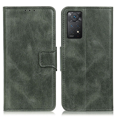 Leather Case Stands Flip Cover Holder M09L for Xiaomi Redmi Note 11 Pro 4G Green