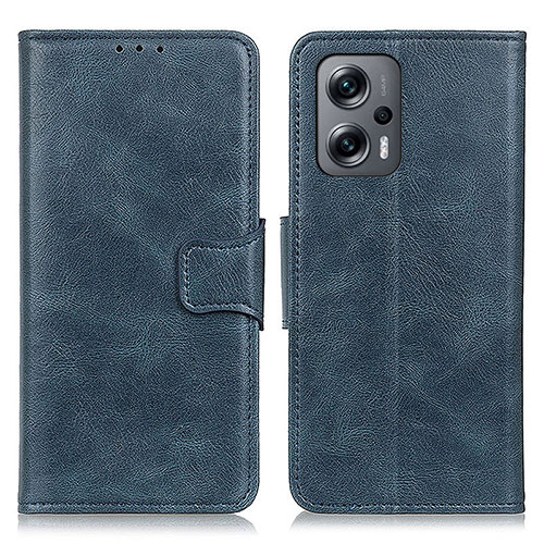 Leather Case Stands Flip Cover Holder M09L for Xiaomi Redmi Note 11T Pro+ Plus 5G Blue