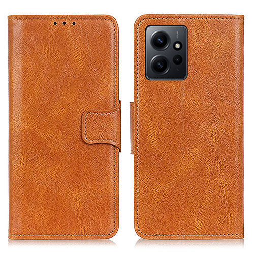 Leather Case Stands Flip Cover Holder M09L for Xiaomi Redmi Note 12 4G Brown