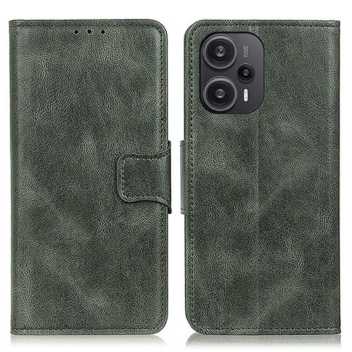 Leather Case Stands Flip Cover Holder M09L for Xiaomi Redmi Note 12 Turbo 5G Green