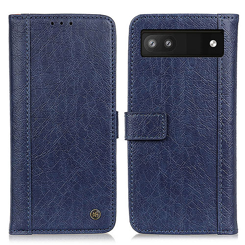 Leather Case Stands Flip Cover Holder M10L for Google Pixel 6a 5G Blue