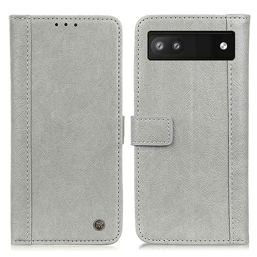 Leather Case Stands Flip Cover Holder M10L for Google Pixel 6a 5G Gray