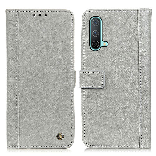 Leather Case Stands Flip Cover Holder M10L for OnePlus Nord CE 5G Gray