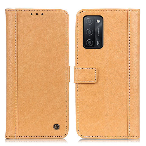 Leather Case Stands Flip Cover Holder M10L for Oppo A53s 5G Khaki