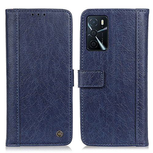 Leather Case Stands Flip Cover Holder M10L for Oppo A54s Blue