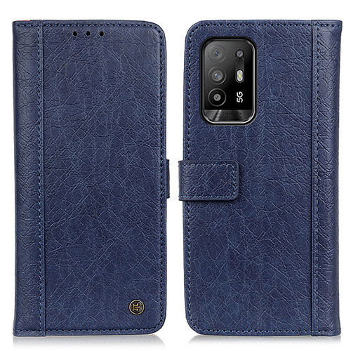 Leather Case Stands Flip Cover Holder M10L for Oppo A94 5G Blue