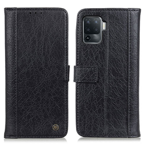 Leather Case Stands Flip Cover Holder M10L for Oppo Reno5 F Black