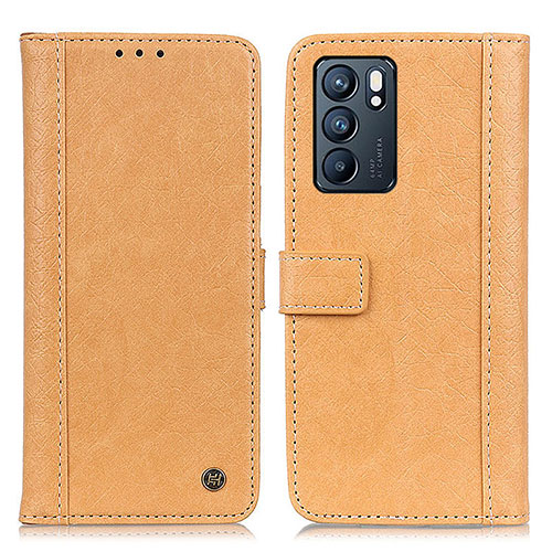 Leather Case Stands Flip Cover Holder M10L for Oppo Reno6 5G Khaki