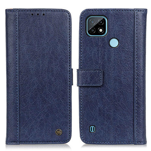 Leather Case Stands Flip Cover Holder M10L for Realme C21 Blue