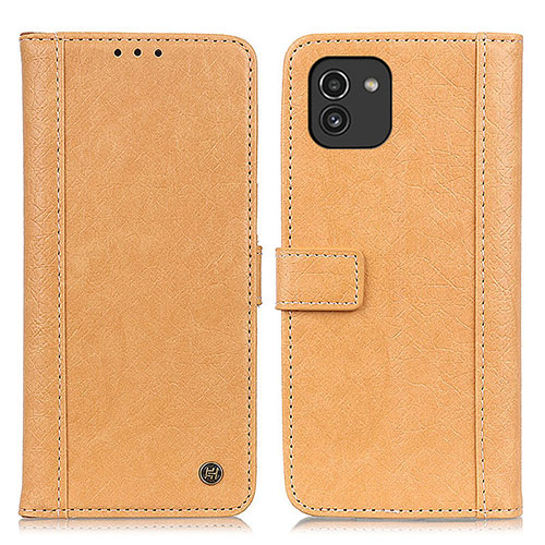 Leather Case Stands Flip Cover Holder M10L for Samsung Galaxy A03 Khaki