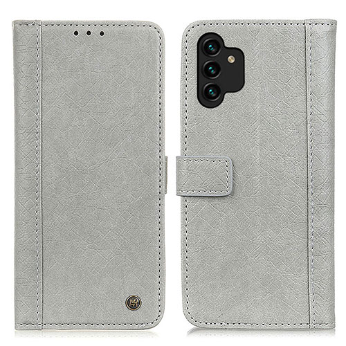 Leather Case Stands Flip Cover Holder M10L for Samsung Galaxy A13 4G Gray