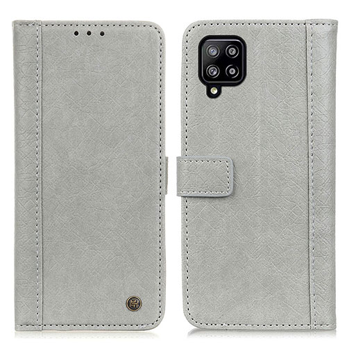 Leather Case Stands Flip Cover Holder M10L for Samsung Galaxy A22 4G Gray