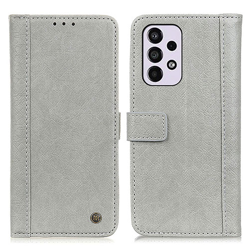 Leather Case Stands Flip Cover Holder M10L for Samsung Galaxy A33 5G Gray