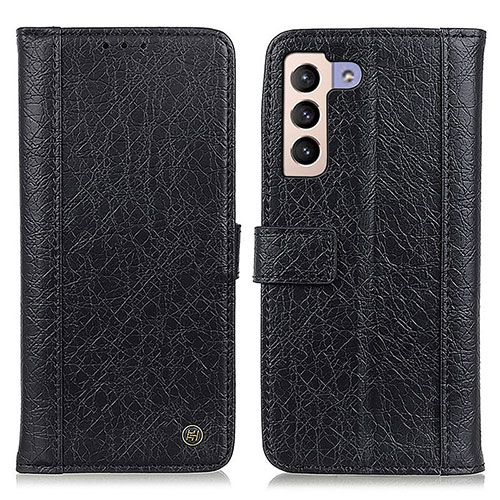 Leather Case Stands Flip Cover Holder M10L for Samsung Galaxy S22 5G Black