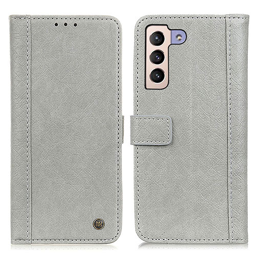 Leather Case Stands Flip Cover Holder M10L for Samsung Galaxy S23 5G Gray