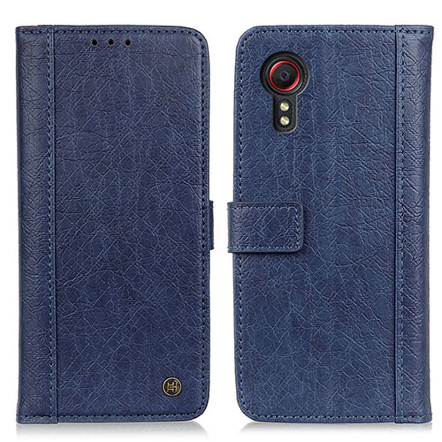 Leather Case Stands Flip Cover Holder M10L for Samsung Galaxy XCover 5 SM-G525F Blue