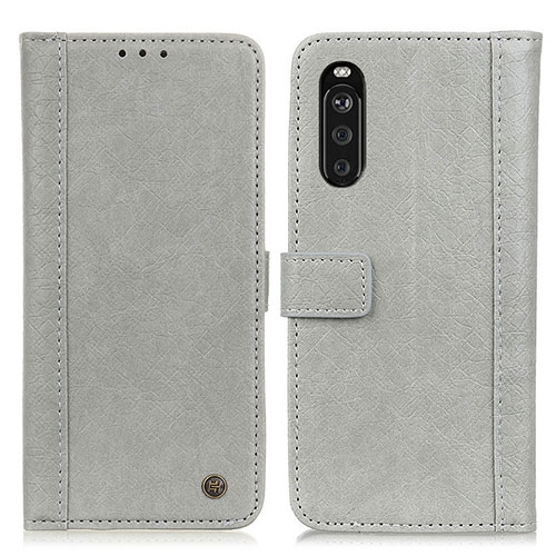 Leather Case Stands Flip Cover Holder M10L for Sony Xperia 10 III Lite Gray