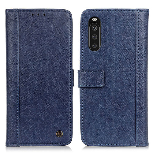 Leather Case Stands Flip Cover Holder M10L for Sony Xperia 10 III SOG04 Blue