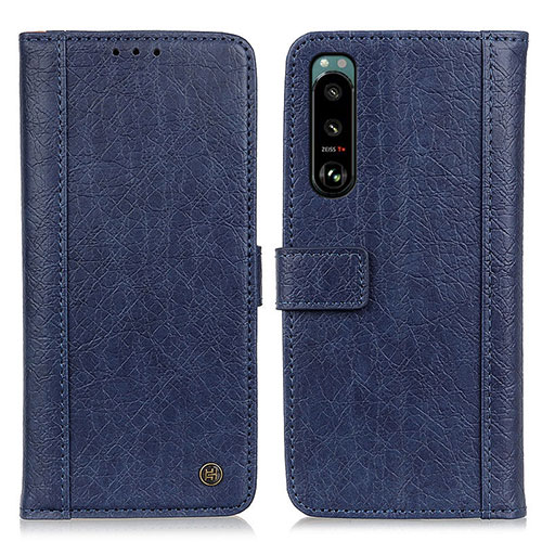 Leather Case Stands Flip Cover Holder M10L for Sony Xperia 5 III SO-53B Blue