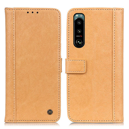 Leather Case Stands Flip Cover Holder M10L for Sony Xperia 5 III SO-53B Khaki