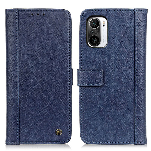 Leather Case Stands Flip Cover Holder M10L for Xiaomi Poco F3 5G Blue