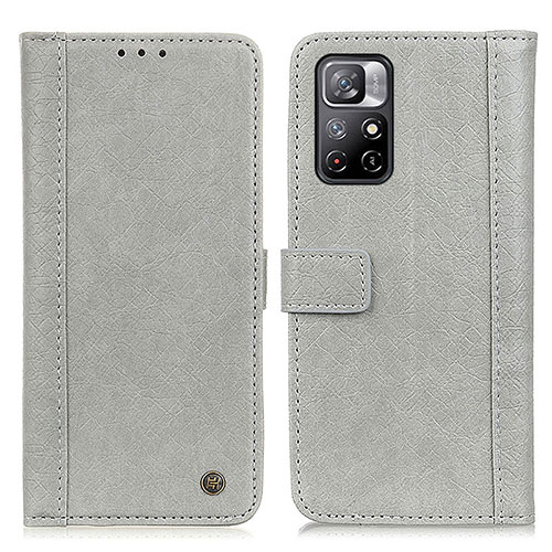 Leather Case Stands Flip Cover Holder M10L for Xiaomi Poco M4 Pro 5G Gray