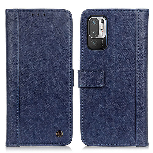 Leather Case Stands Flip Cover Holder M10L for Xiaomi Redmi Note 10 5G Blue