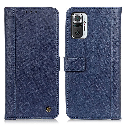 Leather Case Stands Flip Cover Holder M10L for Xiaomi Redmi Note 10 Pro 4G Blue