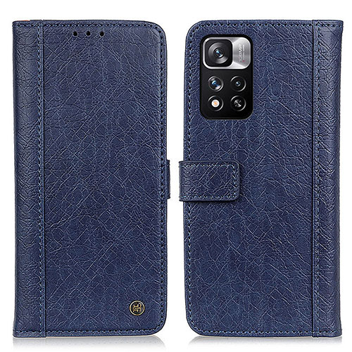 Leather Case Stands Flip Cover Holder M10L for Xiaomi Redmi Note 11 Pro+ Plus 5G Blue