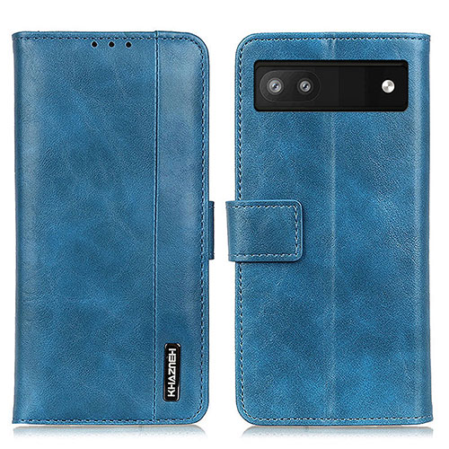 Leather Case Stands Flip Cover Holder M11L for Google Pixel 6a 5G Blue