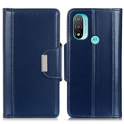 Leather Case Stands Flip Cover Holder M11L for Motorola Moto E30 Blue