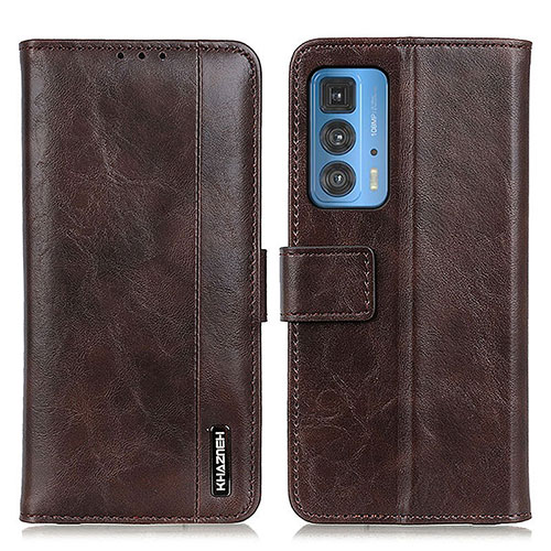 Leather Case Stands Flip Cover Holder M11L for Motorola Moto Edge 20 Pro 5G Brown