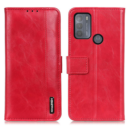 Leather Case Stands Flip Cover Holder M11L for Motorola Moto G50 Red