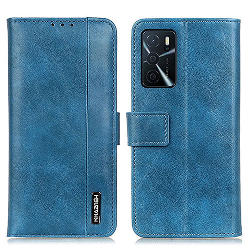 Leather Case Stands Flip Cover Holder M11L for Oppo A16s Blue