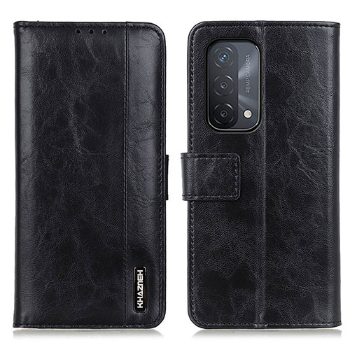 Leather Case Stands Flip Cover Holder M11L for Oppo A54 5G Black