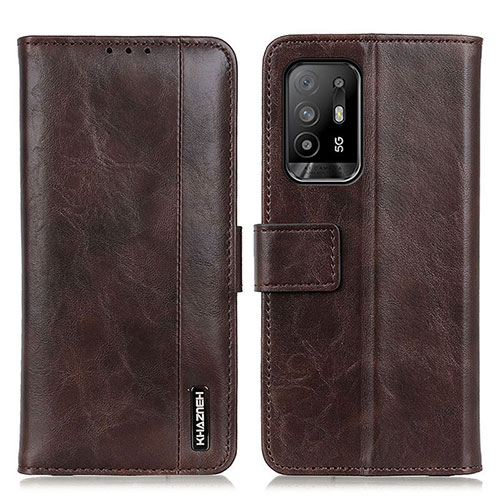 Leather Case Stands Flip Cover Holder M11L for Oppo A94 5G Brown